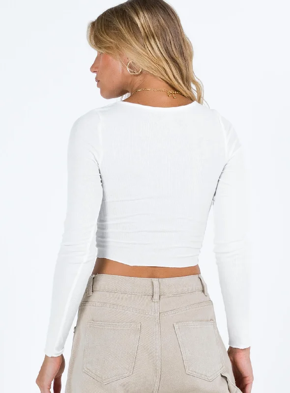 Davison Long Sleeve Top White