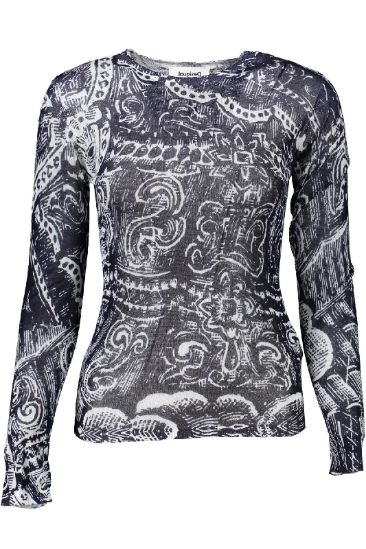 Desigual Chic  Viscose Long-Sleeved Round Neck Women's Top