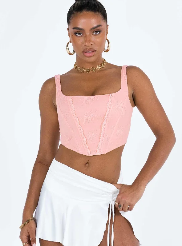 Eblin Corset Top Pink