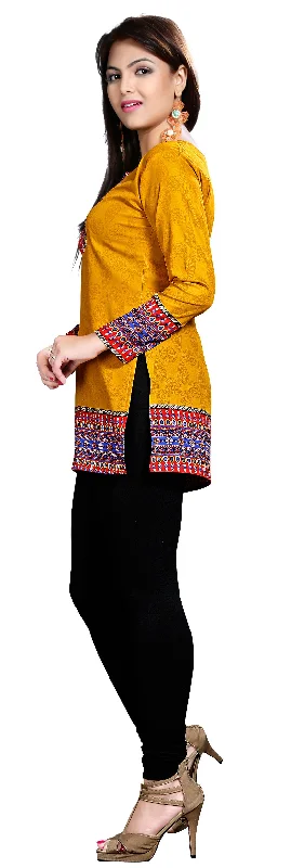 Elegant Yellow India Kurtis Online – Stylish Short Kurti for Women