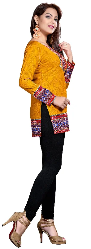 Elegant Yellow India Kurtis Online – Stylish Short Kurti for Women