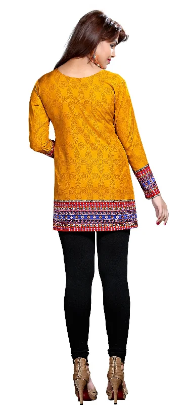 Elegant Yellow India Kurtis Online – Stylish Short Kurti for Women