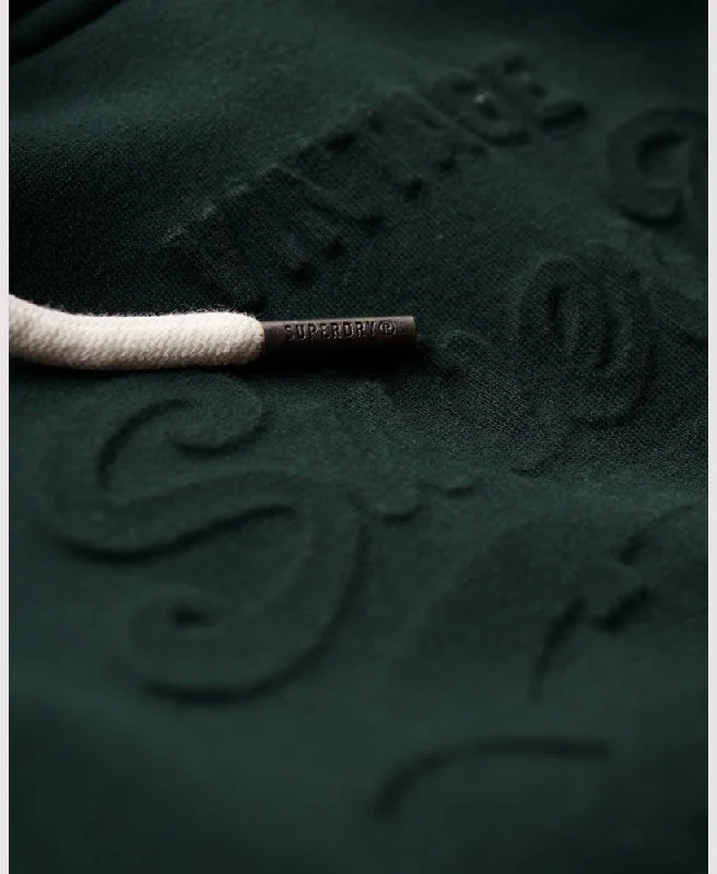 Embossed Vintage Logo Hoodie | Academy Dark Green