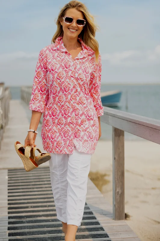 Escape by Habitat Cotton Voile Shoreline Coverup in Watermelon