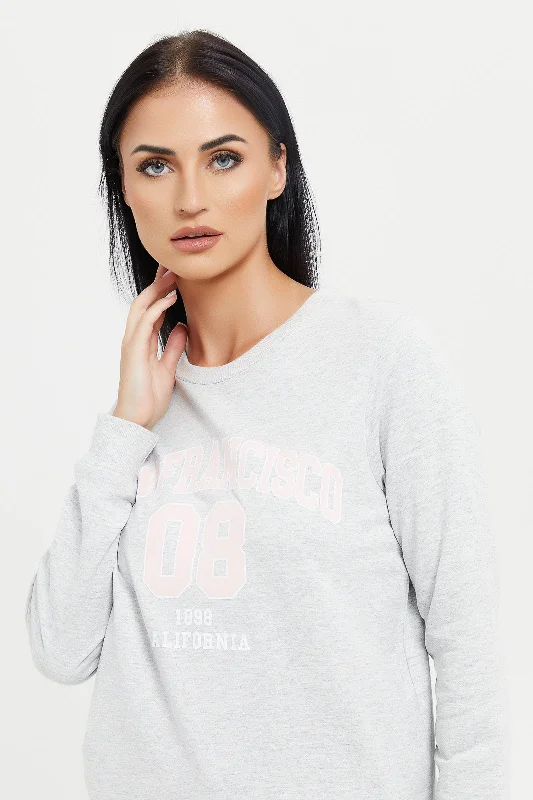 Women Grey San Francisco Printed Sweatshirt