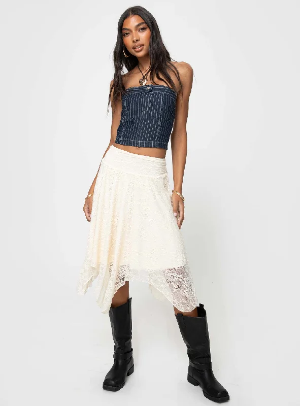 Grier Strapless Denim Top Indigo