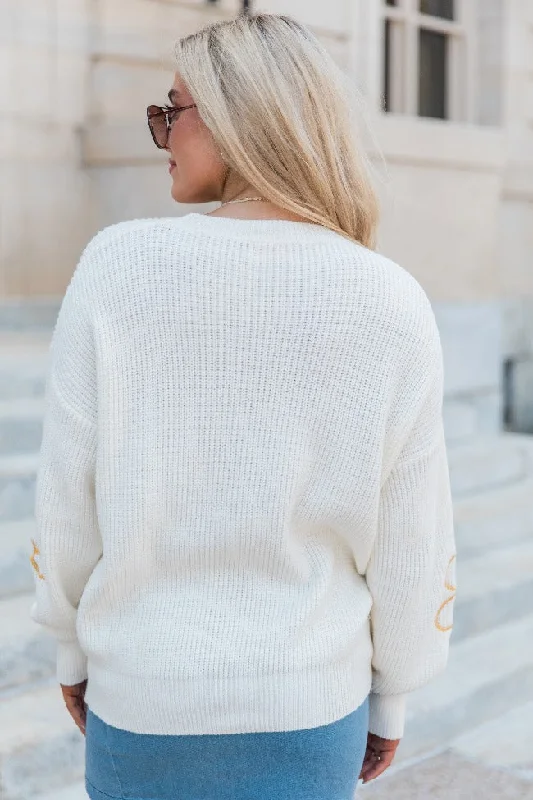 Hold My Hand Ivory and Mustard Floral Sweater