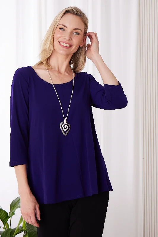 Josephine 3/4 Sleeve Top - Purple