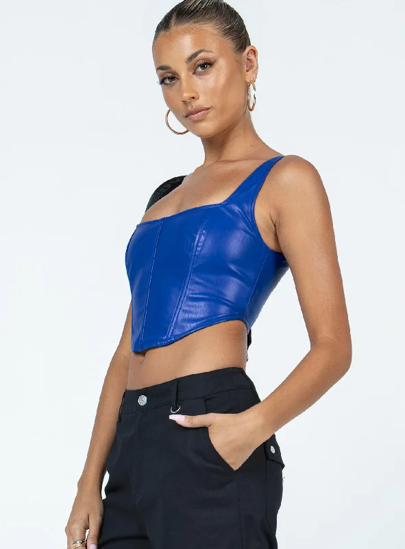 Kaeshia PU Bustier Blue