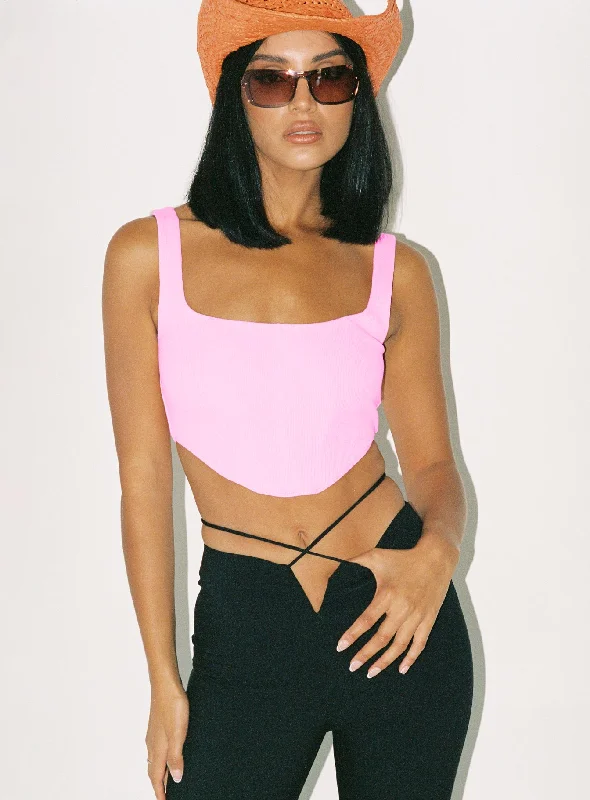 Kaeshia Rib Bustier Pink