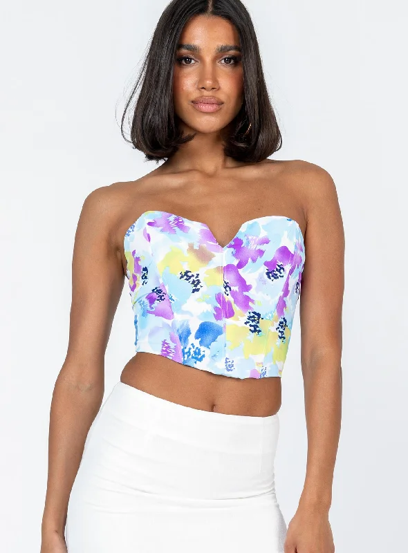 Kianni Strapless Top Blue