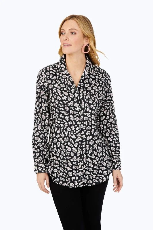 Leopard Flowers Non-Iron Tunic