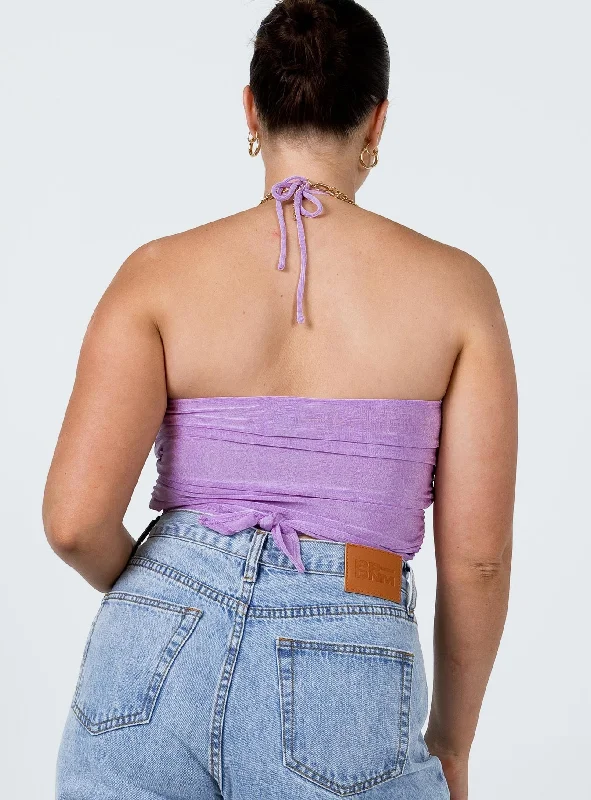 Loriella Ring Detail Crop Top Purple