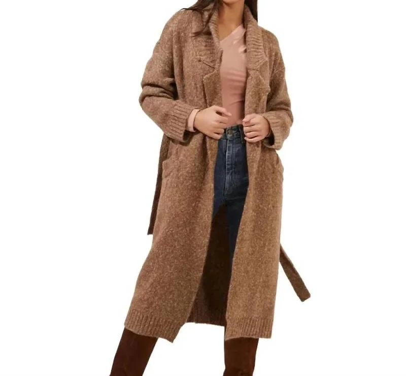 Lorrie Oversized Cardigan In Brown