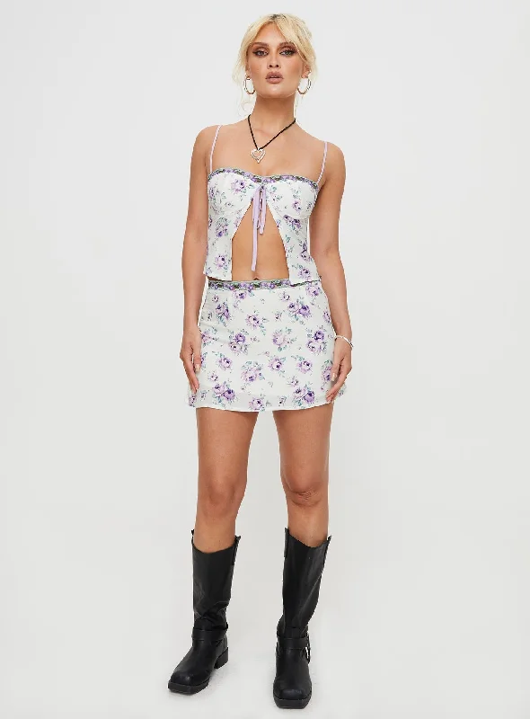 Ringa Rosey Top Purple Floral