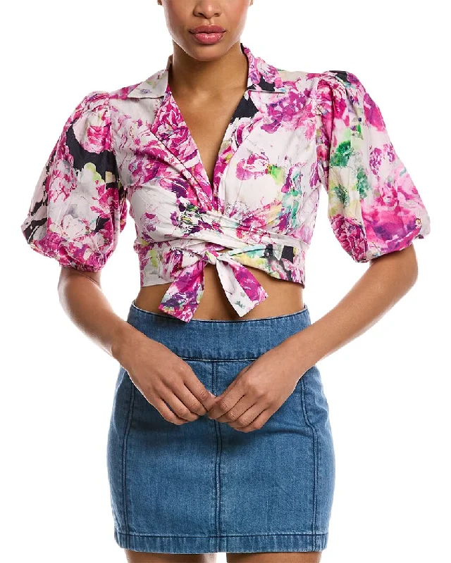 Rococo Sand Cropped Wrap Top