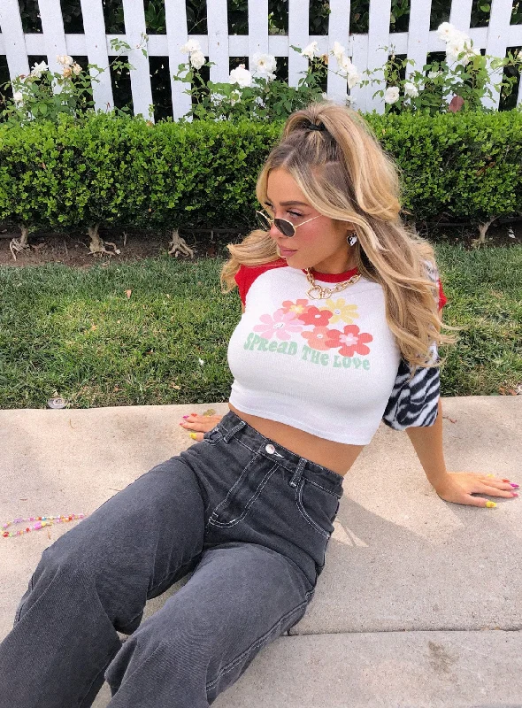 Spread The Love Graphic Top White