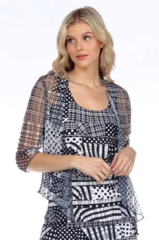 Pattern Mesh Bolero Jacket