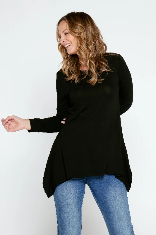 Andrea Long Sleeve Top - Black