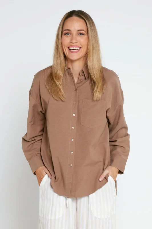 Tiffany Linen Shirt - Brown