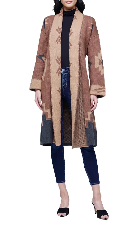 Tommie Coat In Brown Multi