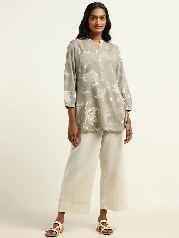 Utsa Beige Printed Kurti