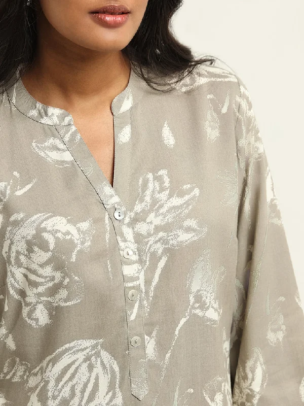 Utsa Beige Printed Kurti