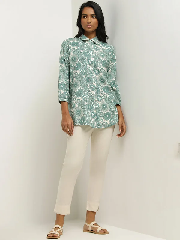 Utsa Green Floral Printed Tunic