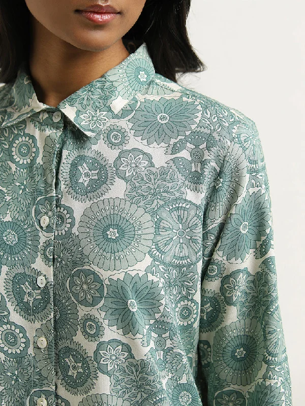 Utsa Green Floral Printed Tunic