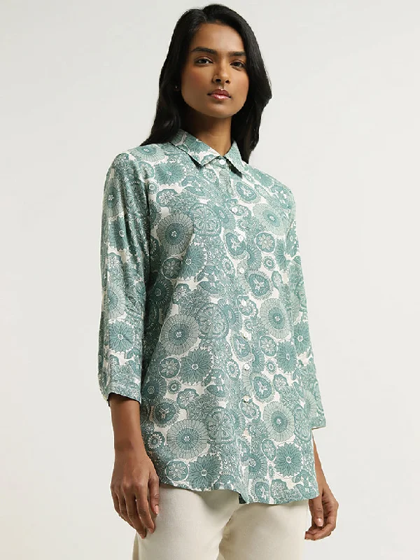 Utsa Green Floral Printed Tunic