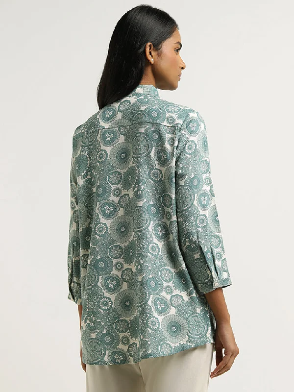 Utsa Green Floral Printed Tunic