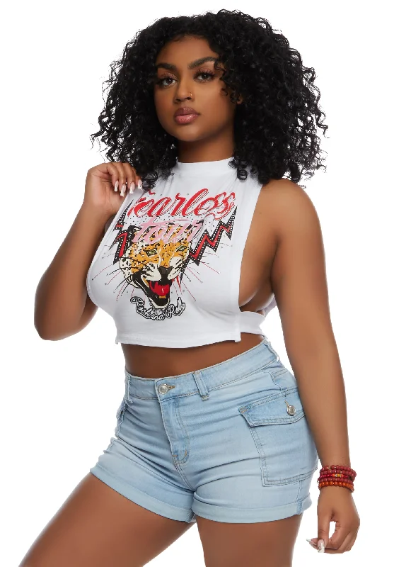 Fearless Open Side Graphic Tank Top