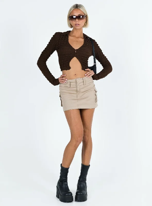 Winfrey Long Sleeve Top Brown