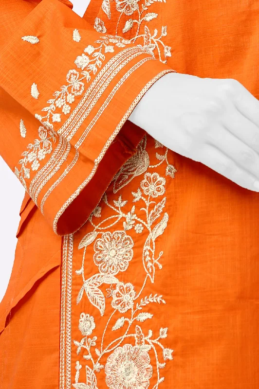 Orange Embroidered 2PC