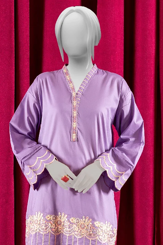 Purple Embroidered Kurti