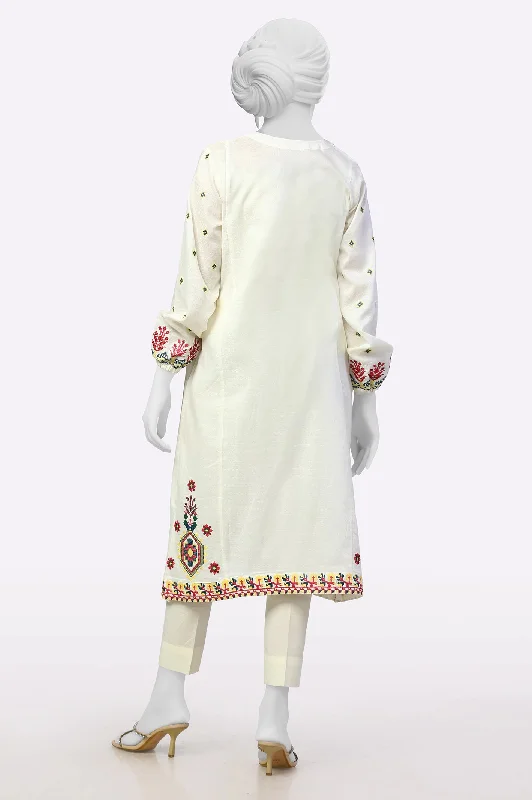 White Embroidered Kurti