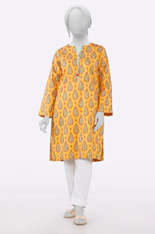 Orange Printed Kurti