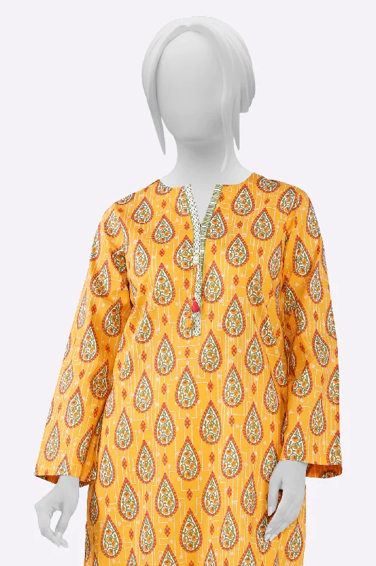 Orange Printed Kurti