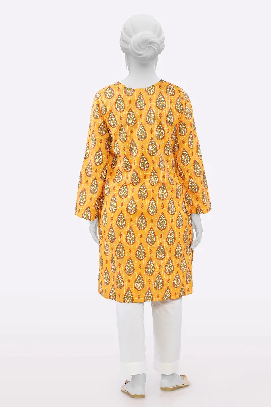 Orange Printed Kurti