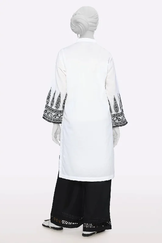 White Embroidered Kurti