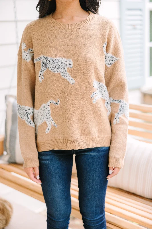 A Piece Of Me Warm Tan Brown Cheetah Sweater