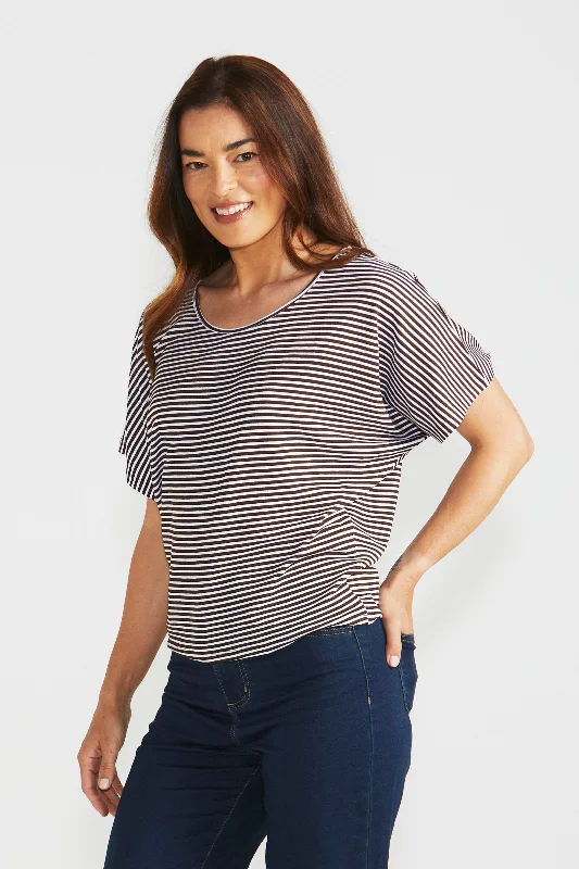 Betty Basics Maui Tee Nutmeg Stripe