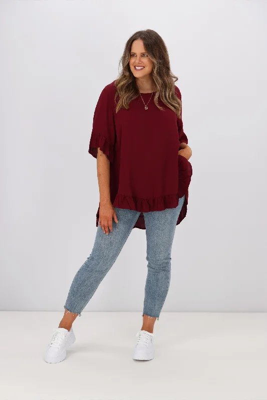 Boho Australia Cisco Frill Top Wine