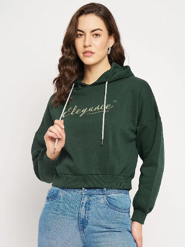 Camla Barcelona Bottle Green Sweatshirt For Women