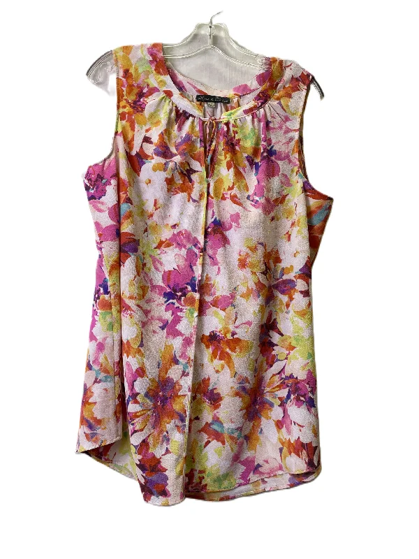 Floral Print Top Sleeveless By Rose And Olive, Size: 1x