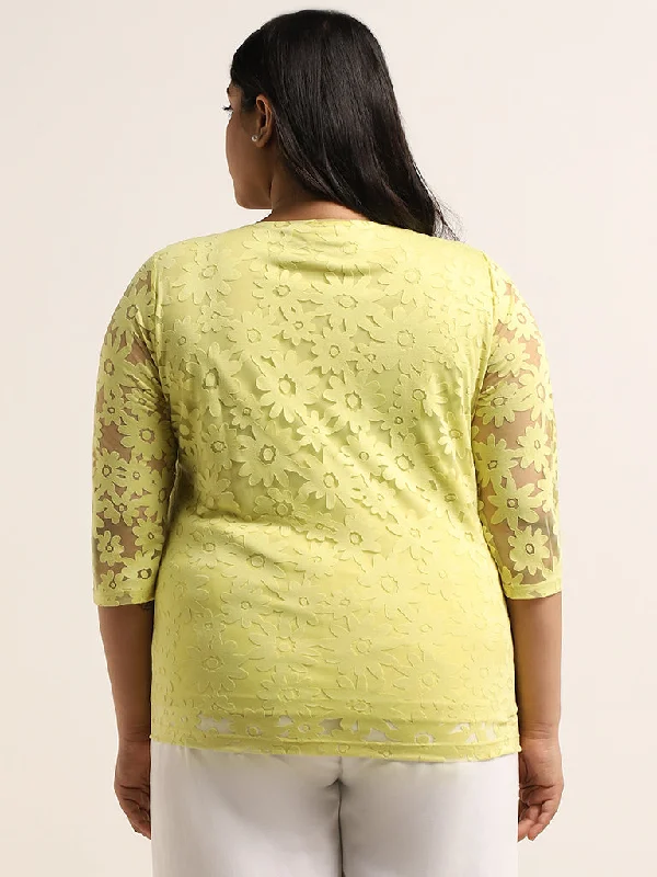 Gia Lime Floral Print Top