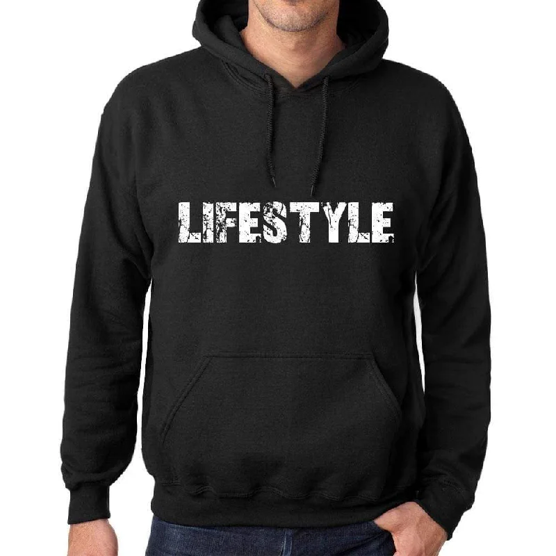 Men's Women's Unisex Printed Graphic Cotton Hoodie Soft Heavyweight Hooded Sweatshirt Pullover Popular Words LIFESTYLE Deep Black