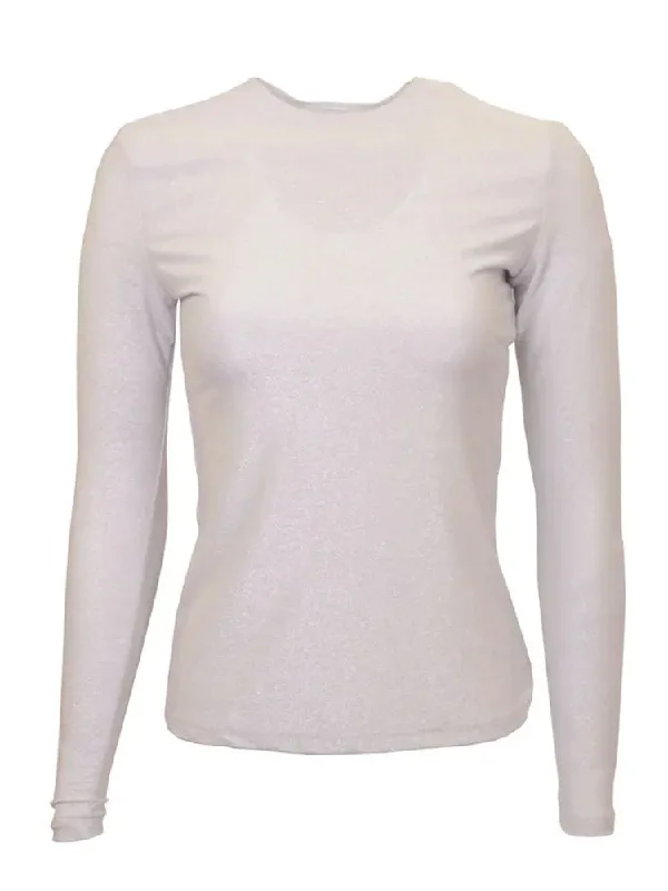 Linda Leal Long Sleeve Sparkle Shell