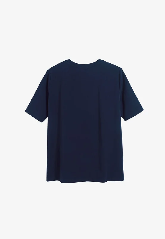 Cleo Premium Cotton Short Sleeve Tshirt - Dark Blue