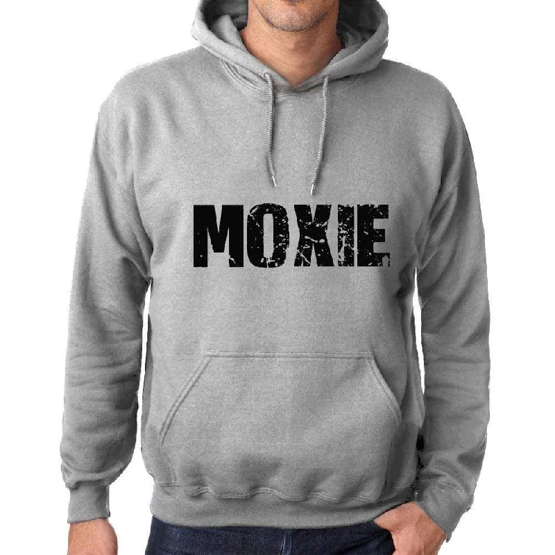 Unisex Printed Graphic Cotton Hoodie Popular Words MOXIE Grey Marl